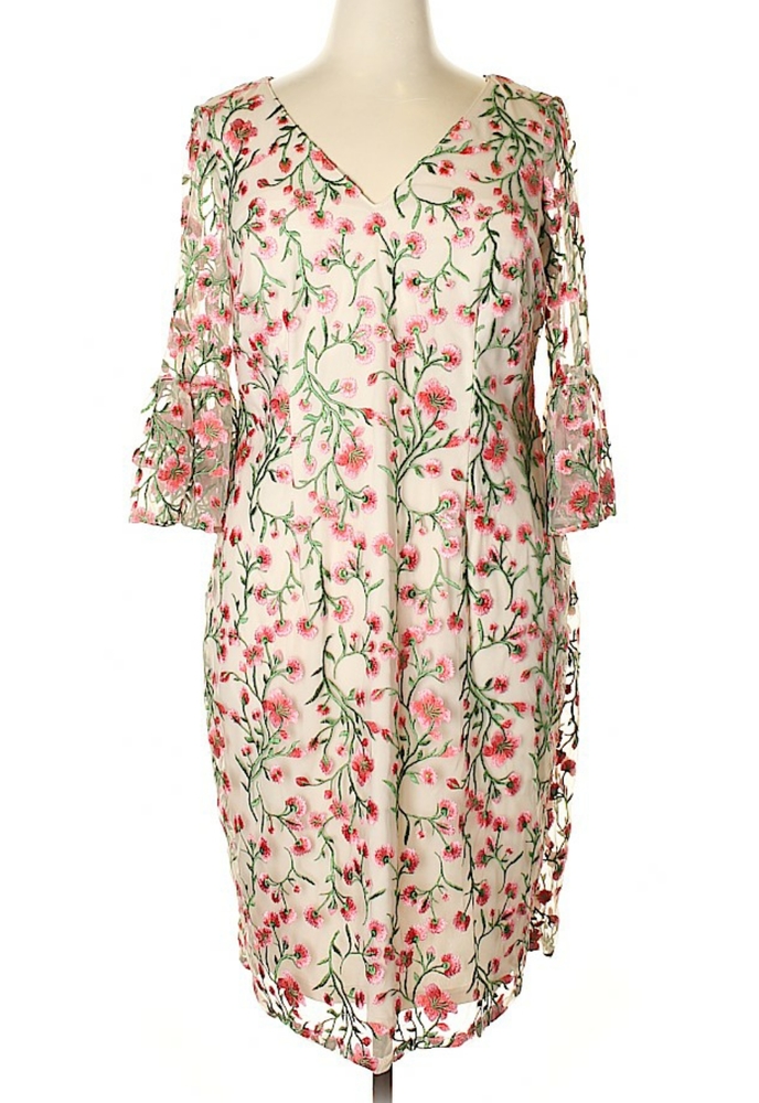 (Adrianna Papell) Embroidered Dress, Sz. 14W